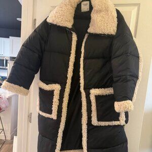 Like New Abercrombie Long Puffer Shearling Winter Coat